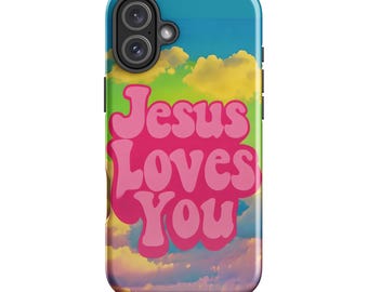 Jesus Loves You cloud Tough Case for iPhone,hard cover Phone Case Sublimation Print