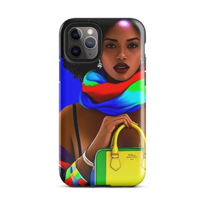 Colorful Black Art Phone Case, Tough Case for iPhone
