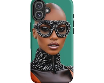 bald head woman with black sunglasses Tough Case for iPhone®