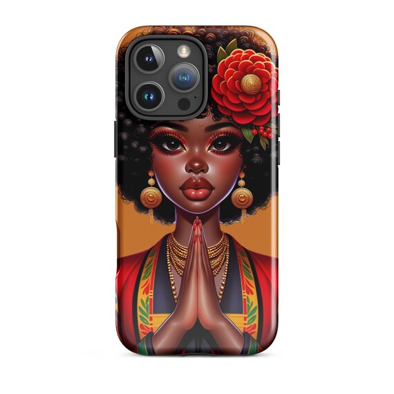 Cute Little Black Girl Praying Hands Tough Case for iPhone