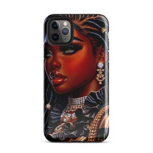 black woman Tough Case for iPhone®