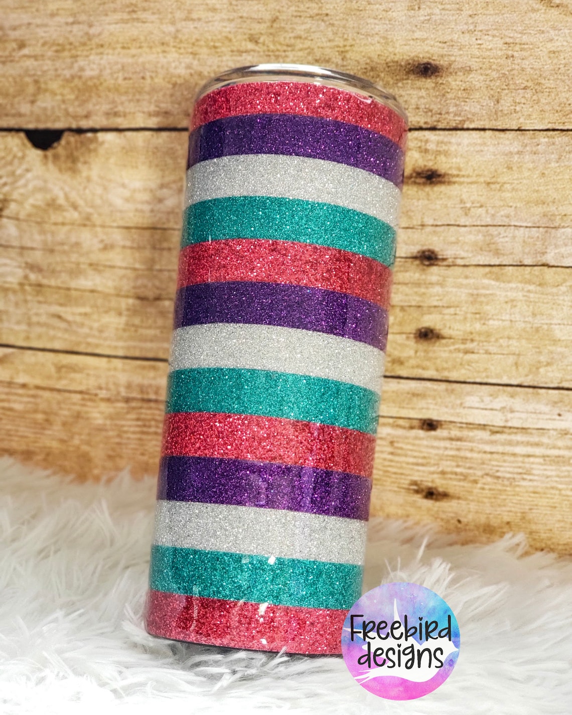 Striped Glitter Tumbler Tumbler With Stripes Monogram Tumbler Etsy