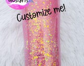 Pink Glitter Tumbler Personalized Tumbler Glitter Cup Gift For Ladies Custom Wine Glass Glitter Dipped Wine Tumbler Glittered Yeti Sparkle
