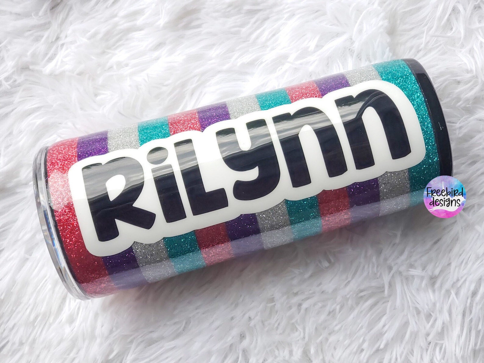 Striped Glitter Tumbler Tumbler With Stripes Monogram Tumbler Etsy