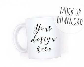 Simple Mug Mockup, Mug Mock Up With White Background, Plain White Mug Mockup, Mug Stock Photo