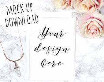 Beautiful Greeting Card Mock Up Styled Invite Photography Marble With White Envelope Wedding Invite Mockup Get Quality Mockups Psd Png From Yellow Images
