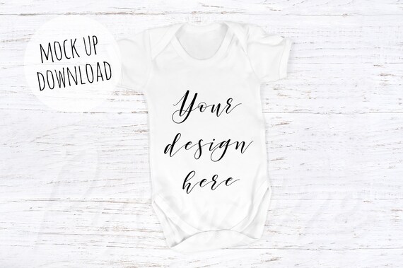 Baby Grow Mock Up Baby Onesie Mockup Photograph White