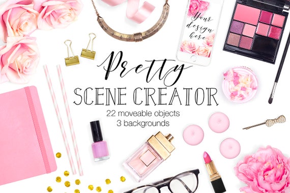 Pretty Scene Creator Top View Mockup Scene Card Mock
