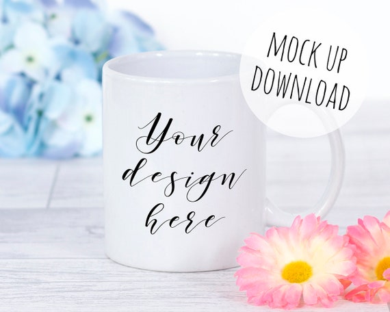 Mug Mockup Photograph Colourful Styled Mug Photo Floral Spring