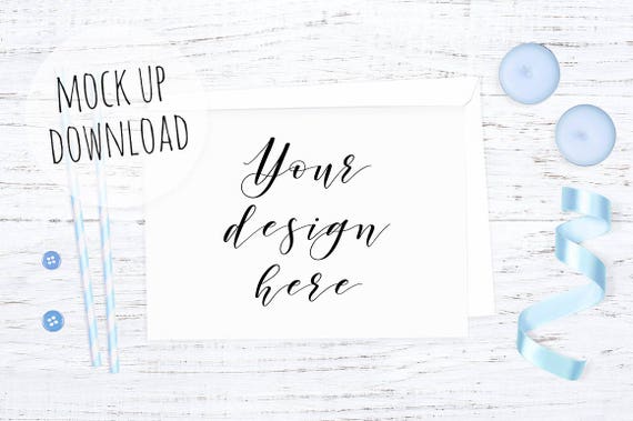 Blue Horizontal Card Mockup Boy Themed Mock Up Baby Blue Horizontal Card Mockup Boy Themed Mock Up Baby