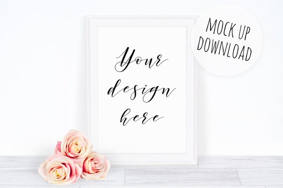 Portrait Frame Mockup Photograph Pretty White Frame Mock Up