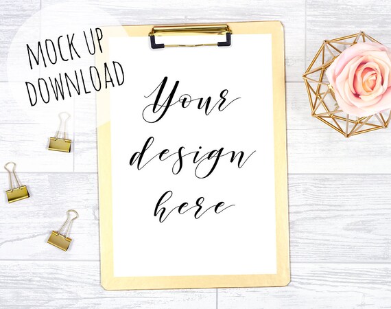 Pretty Clipboard Mock Up Gold Mockup Styled With Stationery Pretty Clipboard Mock Up Gold Mockup Styled With Stationery