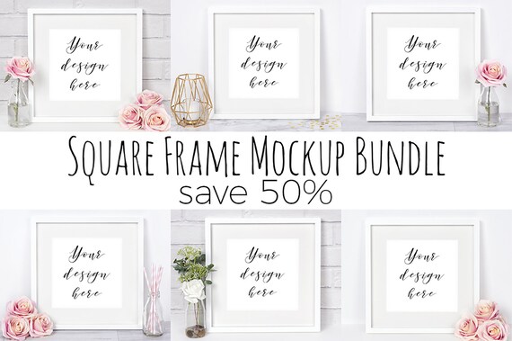 Square Frame Mockup Bundle 6 X Mock Up Photographs