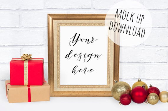 Christmas Frame Mockup Gold Frame Mock Up Christmas Frame Christmas Frame Mockup Gold Frame Mock Up Christmas Frame