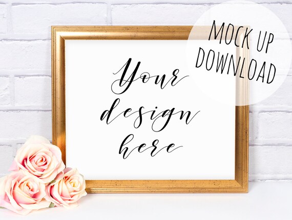 Gold Frame Mockup 8x10 Landscape Frame Photography Pretty Styled Gold Frame Mockup 8x10 Landscape Frame Photography Pretty Styled