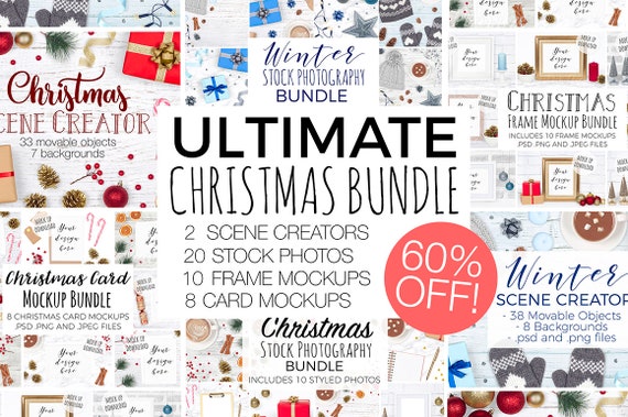 Download Ultimate Christmas Branding Bundle Christmas Scene Creators Winter Styled Get Download Free Mockup T Shirt Templates PSD Mockup Templates