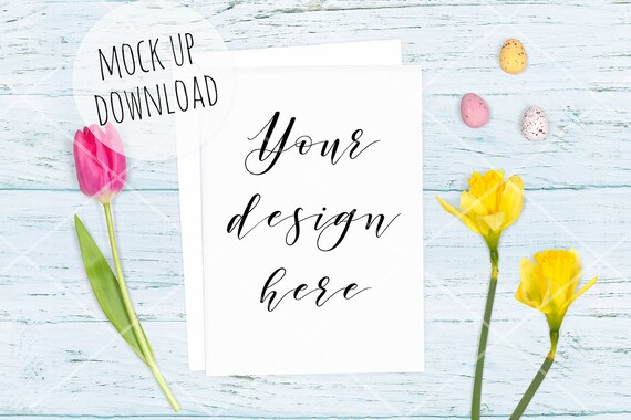 Easter Card Mockup Spring Mock Up Photo Easter Styled
