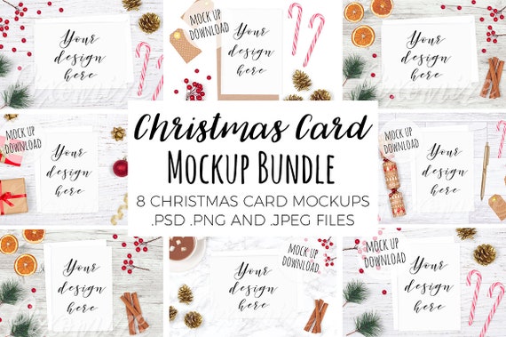 Christmas Card Mockup Bundle Card Mock Up Discount Collection