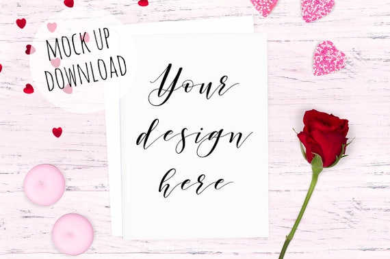 Valentines Card Mockup Pretty Vertical Card Mock Up Valentines