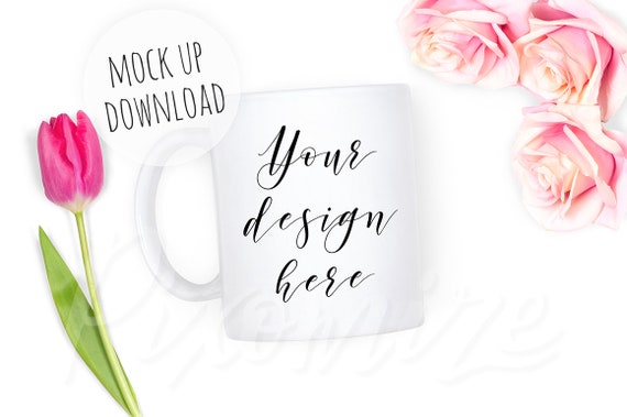Pretty Mug Mockup Mug Mockup Photo With Pink Flowers Pretty Mug Mockup Mug Mockup Photo With Pink Flowers