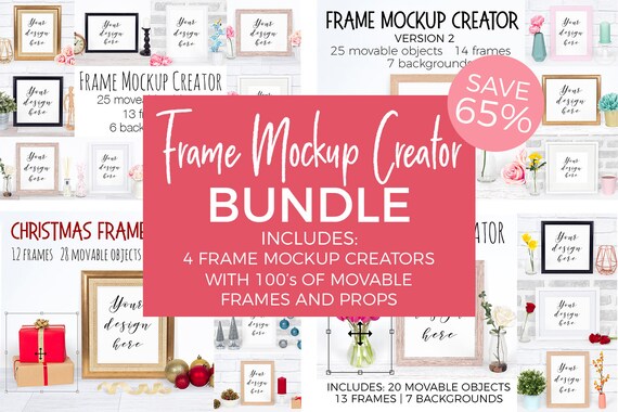 Frame Mockup Creator Bundle Custom Frame Mock Ups Movable