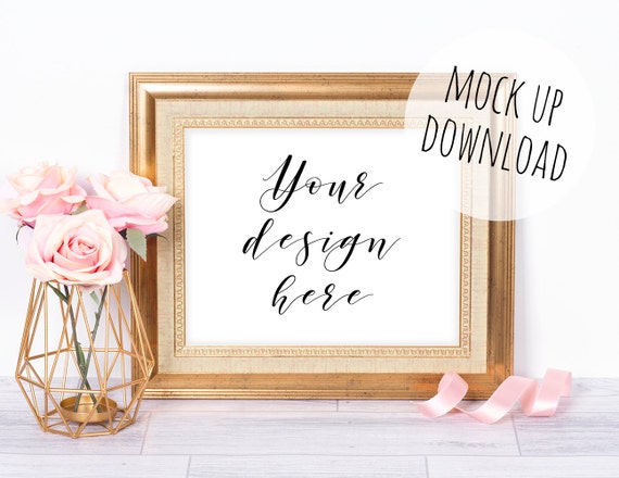 Gold And Pink Frame Mock Up Landscape Frame Photography