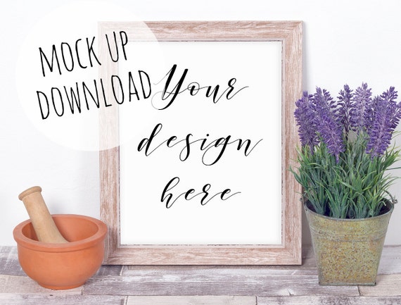 Download Free Rustic Kitchen Frame Mock Up Wooden 8x10 Frame Mockup ...
