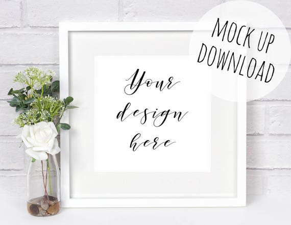 Frame Mockup White Square Frame Photography Styled Photo Mock