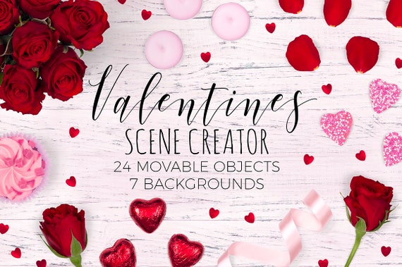 Valentines Scene Creator Movable Mockup Valentines Card Mock Ups