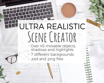 Download Desk Scene Mockup Etsy