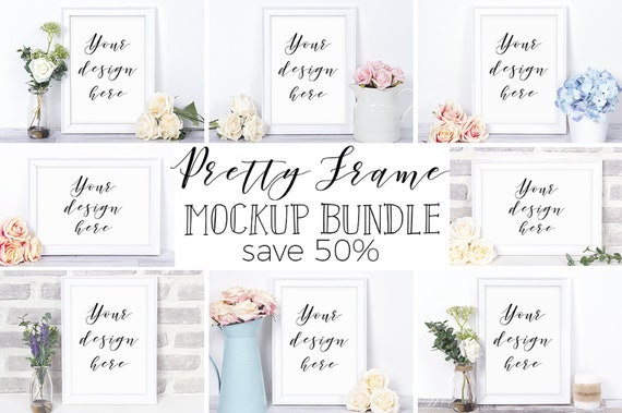 Pretty Frame Mockup Bundle 8 X White Frame Photographs Pretty Frame Mockup Bundle 8 X White Frame Photographs