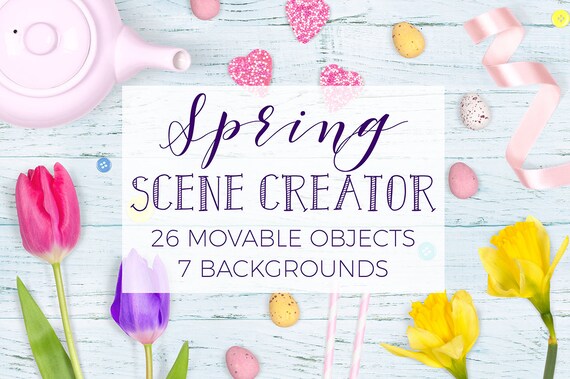 Spring Scene Creator Easter Movable Props Spring Mockup Photography Spring Scene Creator Easter Movable Props Spring Mockup Photography