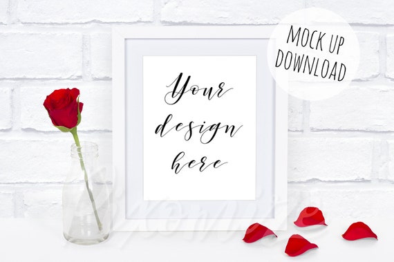 Valentines Frame Mockup Valentines Day Mock Up White 8x10