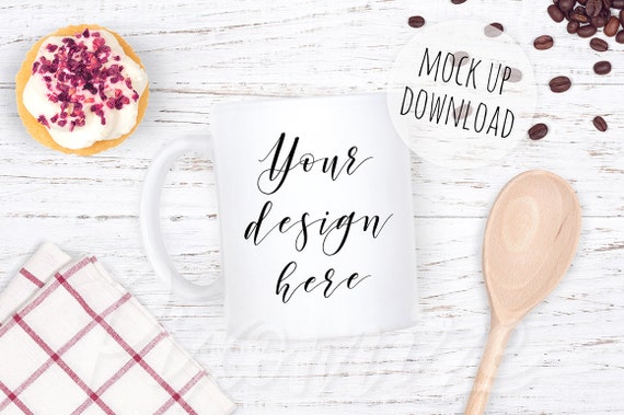 Mug Mockup In Kitchen Setting Baking Themed White Mug