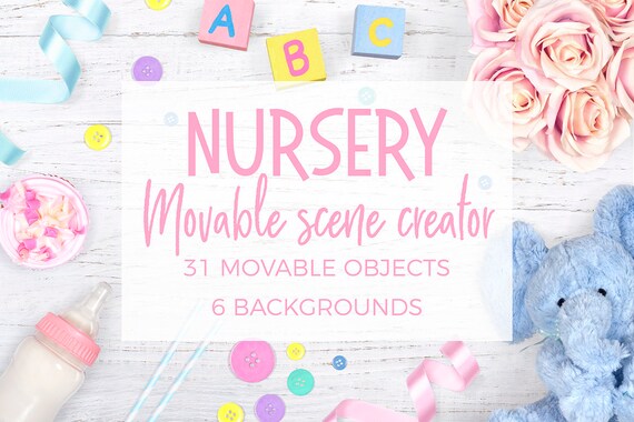 Nursery Scene Creator Movable Card Mockup Baby Shower Themed Nursery Scene Creator Movable Card Mockup Baby Shower Themed