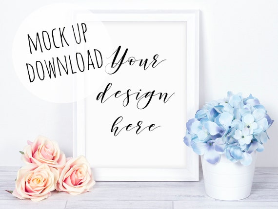 Pretty White Frame Mock Up Floral Mockup A4 Frame Pretty White Frame Mock Up Floral Mockup A4 Frame