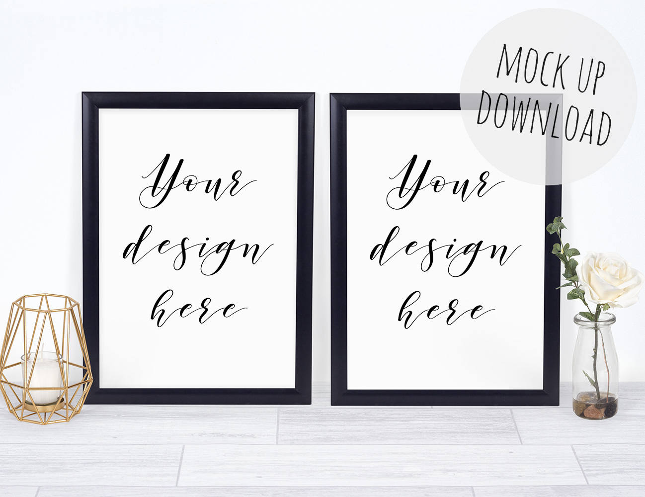 Two Frame Mockup Photography Two Black Frames Mock Up