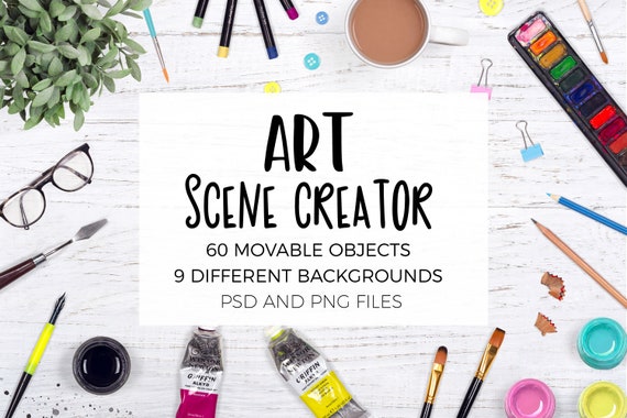 Art Scene Creator Artist Mockups Movable Scene Generator Etsy