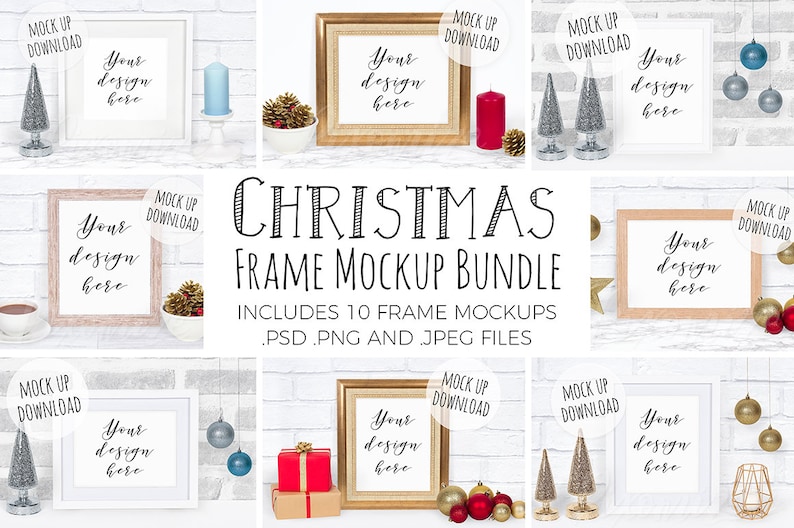 Download Christmas Frame Mockup Bundle Frame Mock Up Discount Etsy PSD Mockup Templates