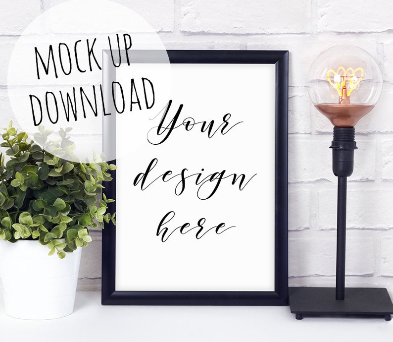 Black Frame Mockup Modern Styled Photography Mock Up For Etsy
