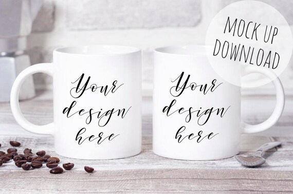 Download Multiple Mug Mockup Coffee Mug Styled Mock Up Photo Two Mugs Etsy