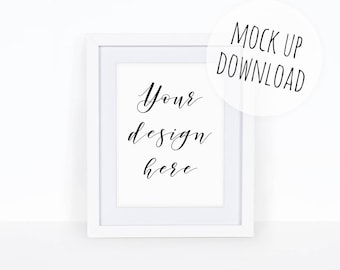8x10 White Frame Mockup, Photography Template (Digital Download)