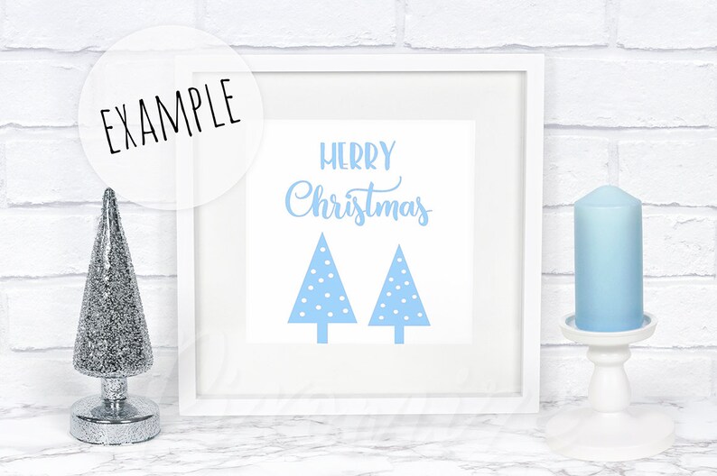 Winter Frame Mockup Square Christmas Frame Mock Up White Etsy
