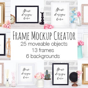 Frame Mockup Creator, Moveable Object Scene (PSD File)