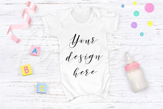 Baby Grow Mockup Baby Onesie Mock Up Romper Suit Photograph Etsy