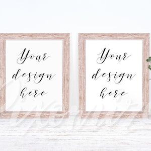 Two Frame Mockup Photograph, Double Frame Mock Up Photography, Rustic Wooden Frame Styled Stock Photo, 8x10 Frame Mockup with Two Frames