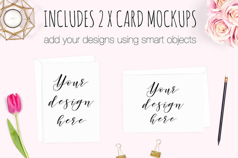 Feminine Desk Scene Creator, Desk Flat Lay Styled Stock Photography, Pink and Gold Mockups, Pretty Scene Creator With Movable Objects image 4