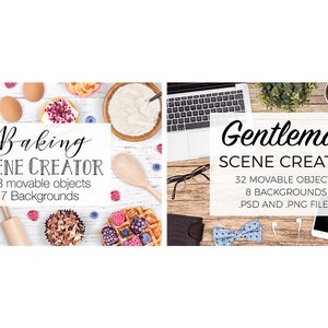 HUGE Scene Creator Bundle, 10 x Scene Creators, Desk Custom Scene, Pretty Flat Lay Photography, Wedding Stock Photos, All With Movable Props image 4