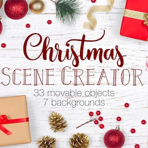 Christmas Scene Creator, Winter Movable Mockup, Christmas Mockup Creator, Card Mock Ups, Custom Scene, Christmas Flat Lay Stock Photos