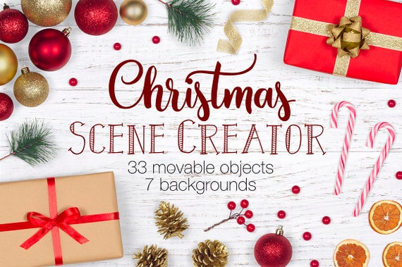 Christmas Scene Creator Winter Movable Mockup Christmas Etsy
